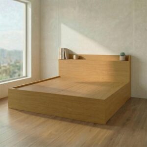 Giường Bệt Gỗ Hiện Đại Thiết Kế Đầu Giường Dạng Kệ Phẳng