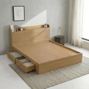 Giường Bệt Gỗ Hiện Đại Thiết Kế Đầu Giường Dạng Kệ Phẳng