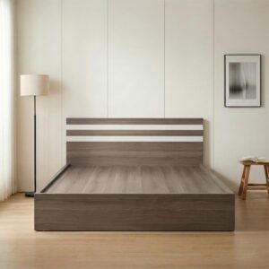 Giường Bệt Gỗ Hiện Đại Đầu Giường Sọc Trắng Accent