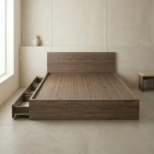 Giường Bệt Gỗ Đa Năng 6 Khoang Chứa Đồ (3 Ngăn Kéo & 3 Cánh Lật)