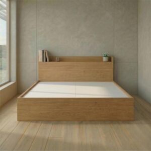Giường Bệt Gỗ Hiện Đại Thiết Kế Đầu Giường Dạng Kệ Phẳng