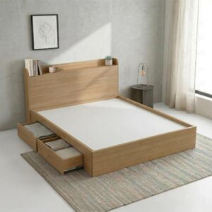 Giường Bệt Gỗ Hiện Đại Thiết Kế Đầu Giường Dạng Kệ Phẳng