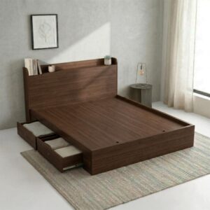 Giường Bệt Gỗ Hiện Đại Thiết Kế Đầu Giường Dạng Kệ Phẳng