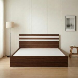 Giường Bệt Gỗ Hiện Đại Đầu Giường Sọc Trắng Accent