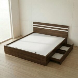 Giường Bệt Gỗ Hiện Đại Đầu Giường Sọc Trắng Accent