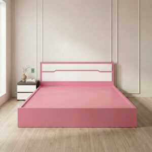 Giường Bệt Gỗ Hiện Đại Đầu Giường Phối Trắng Accent