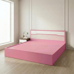 Giường Bệt Gỗ Hiện Đại Đầu Giường Phối Trắng Accent