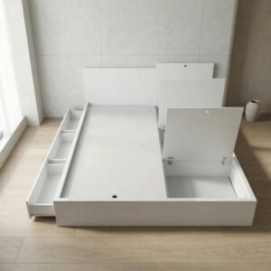 Giường Bệt Gỗ Đa Năng 6 Khoang Chứa Đồ (3 Ngăn Kéo & 3 Cánh Lật)