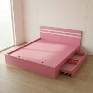 Giường Bệt Gỗ Hiện Đại Đầu Giường Sọc Trắng Accent