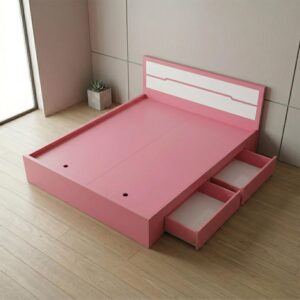 Giường Bệt Gỗ Hiện Đại Đầu Giường Phối Trắng Accent