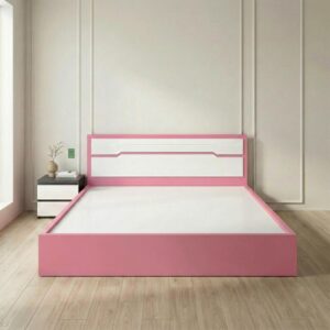 Giường Bệt Gỗ Hiện Đại Đầu Giường Phối Trắng Accent