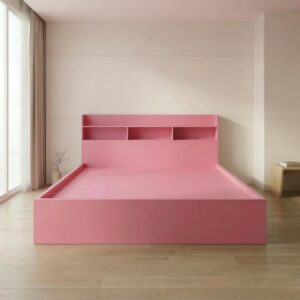 Giường Bệt Gỗ Hiện Đại Đầu Giường Tích Hợp Kệ Sách 3 Khoang