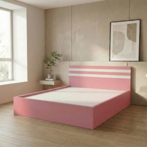 Giường Bệt Gỗ Hiện Đại Đầu Giường Sọc Trắng Accent