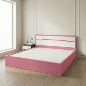 Giường Bệt Gỗ Hiện Đại Đầu Giường Phối Trắng Accent