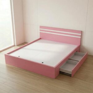 Giường Bệt Gỗ Hiện Đại Đầu Giường Sọc Trắng Accent