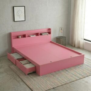 Giường Bệt Gỗ Hiện Đại Đầu Giường Tích Hợp Kệ Sách 3 Khoang