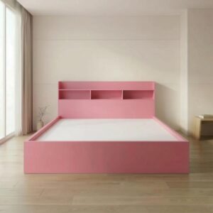 Giường Bệt Gỗ Hiện Đại Đầu Giường Tích Hợp Kệ Sách 3 Khoang