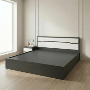 Giường Bệt Gỗ Hiện Đại Đầu Giường Phối Trắng Accent