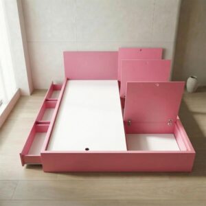 Giường Bệt Gỗ Đa Năng 6 Khoang Chứa Đồ (3 Ngăn Kéo & 3 Cánh Lật)