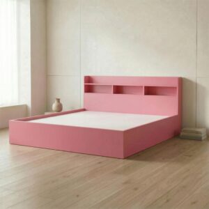 Giường Bệt Gỗ Hiện Đại Đầu Giường Tích Hợp Kệ Sách 3 Khoang