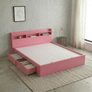 Giường Bệt Gỗ Hiện Đại Đầu Giường Tích Hợp Kệ Sách 3 Khoang