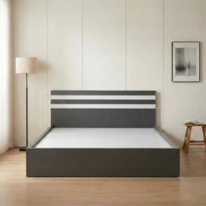 Giường Bệt Gỗ Hiện Đại Đầu Giường Sọc Trắng Accent