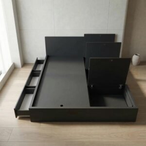 Giường Bệt Gỗ Đa Năng 6 Khoang Chứa Đồ (3 Ngăn Kéo & 3 Cánh Lật)