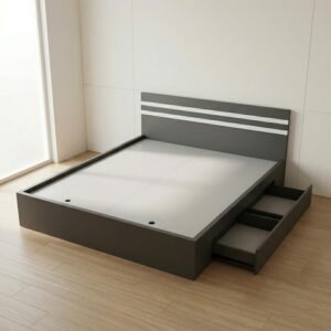 Giường Bệt Gỗ Hiện Đại Đầu Giường Sọc Trắng Accent