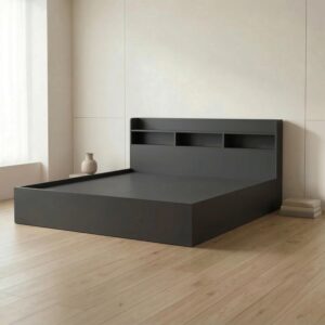 Giường Bệt Gỗ Hiện Đại Đầu Giường Tích Hợp Kệ Sách 3 Khoang