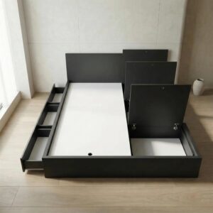 Giường Bệt Gỗ Đa Năng 6 Khoang Chứa Đồ (3 Ngăn Kéo & 3 Cánh Lật)