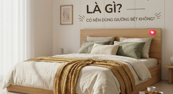 Giường bệt là gì - giường bệt gỗ MDF dáng thấp phong cách Nhật Bản