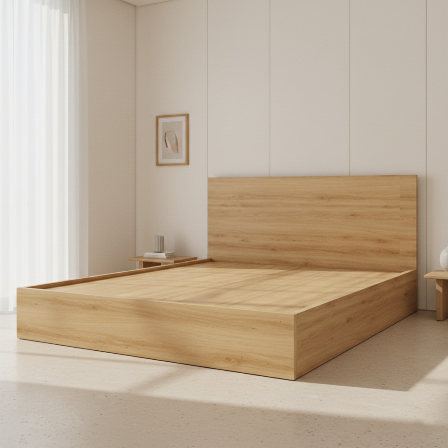 Giường bệt là gì - giường bệt gỗ MDF dáng thấp phong cách Nhật Bản tại Nội Thất Gia Linh