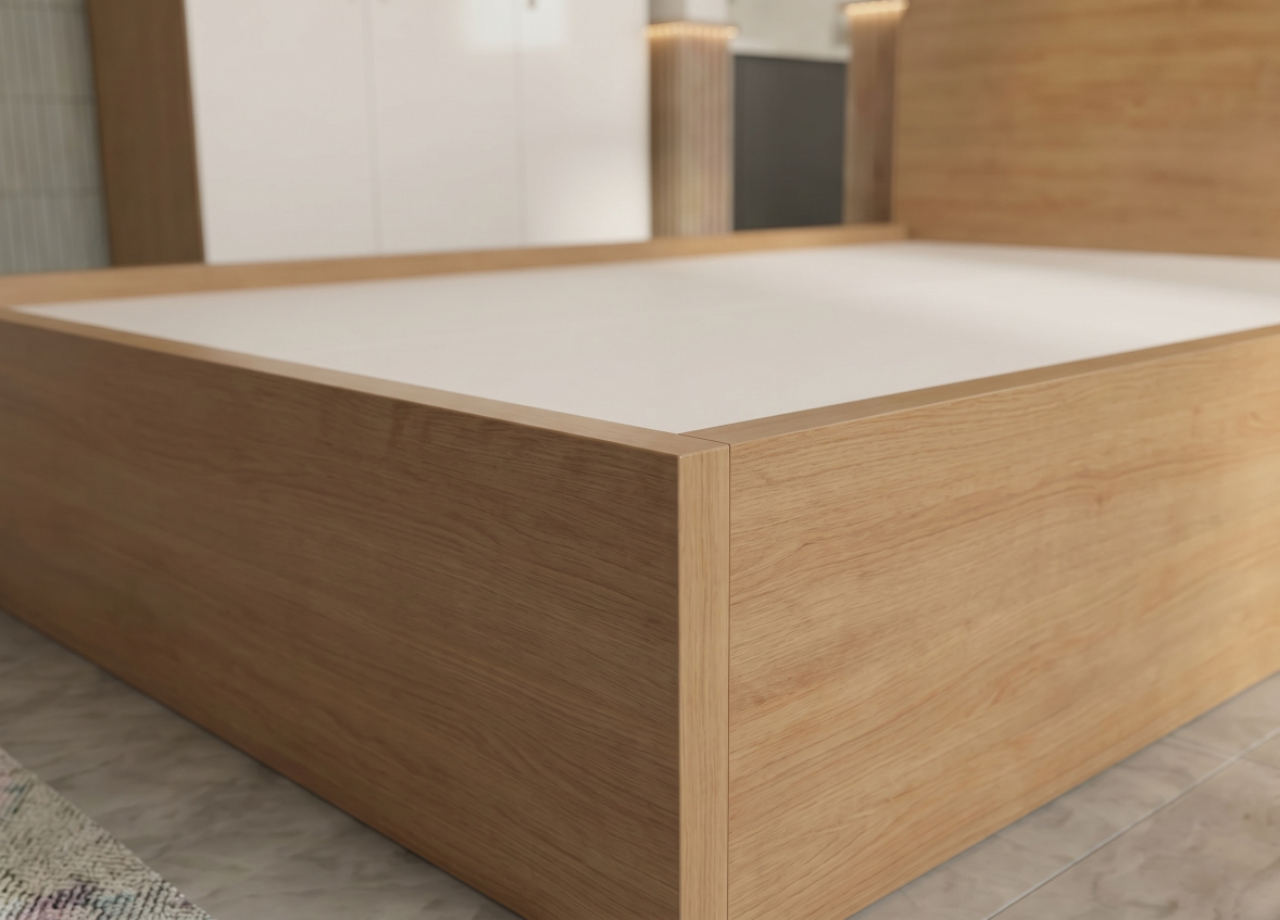 Cấu tạo giường ngủ MDF phủ Melamine chống ẩm và dễ vệ sinh