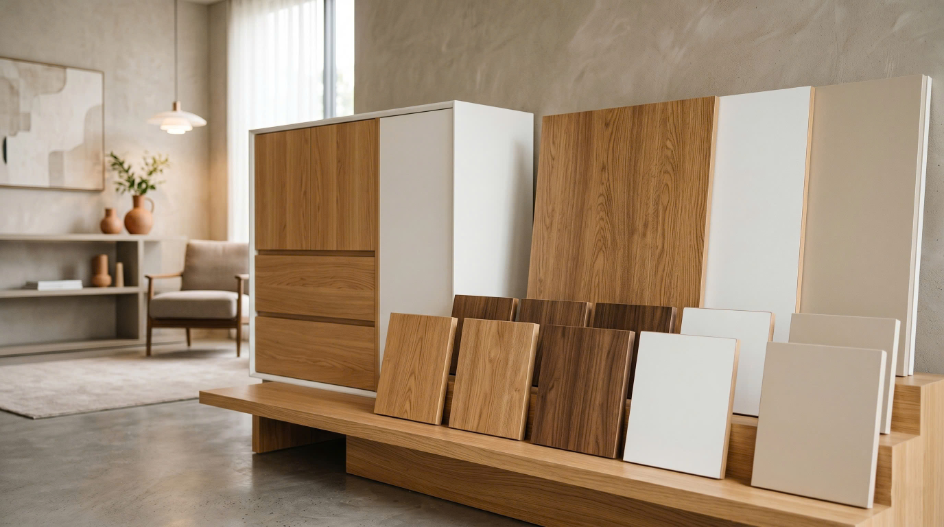 Melamine là gì - bề mặt nội thất MDF phủ Melamine vân gỗ hiện đại