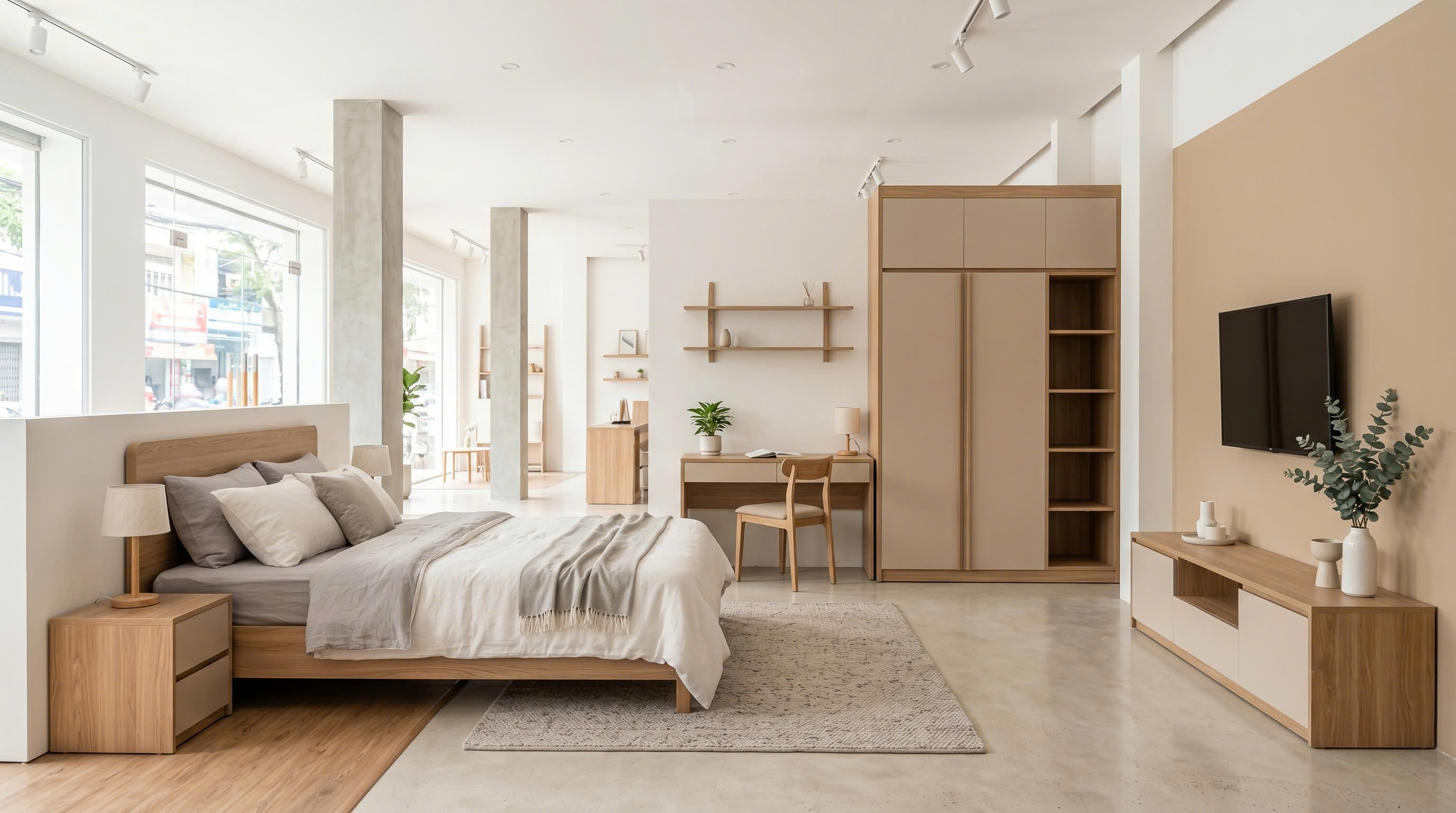 Sản phẩm nội thất giá xưởng tại Nội Thất Gia Linh gồm giường bệt tủ quần áo bàn làm việc kệ tivi