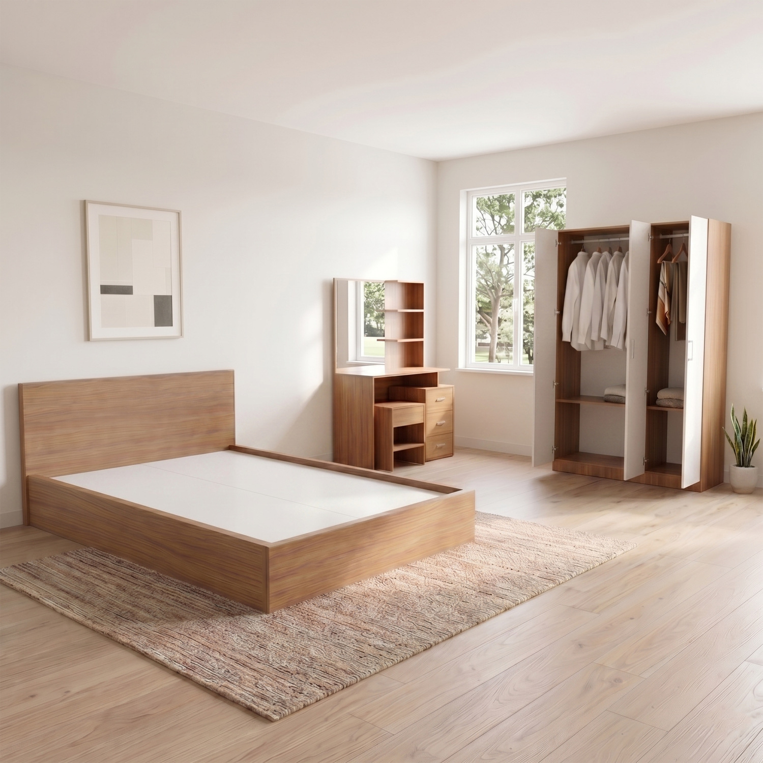 So sánh giường ngủ 1m6 và 1m8 trong phòng ngủ hiện đại